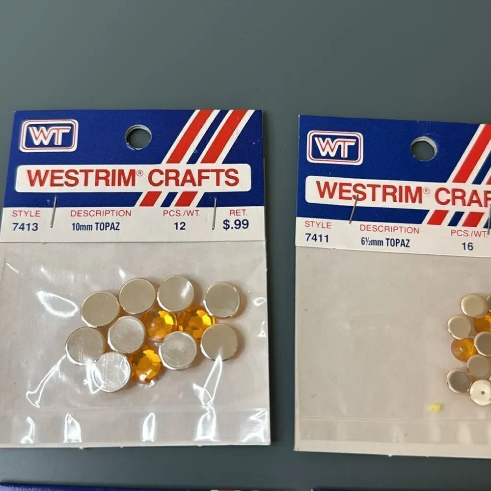 WESTRIM CRAFTS Vintage 90s Flat Back Topaz Gems *NEW*